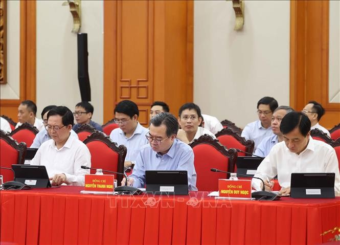 Các đại biểu tham dự cuộc làm việc. Ảnh: TTXVN