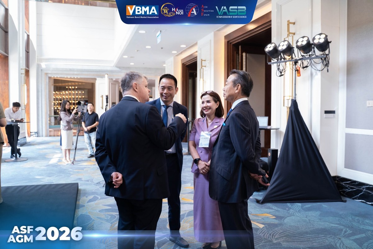 Các đại biểu tham dự Hội nghị thường niên Diễn đàn Chứng khoán châu Á lần thứ 31 (31st Asia Securities Forum Annual General Meeting – ASF AGM 2026) diễn ra tại Hà Nội từ ngày 30/9-3/10.