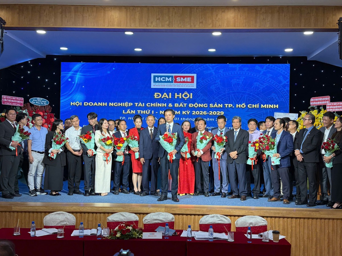 Ra mắt Ban chấp hành Hội Doanh nghiệp Tài chính và Bất động sản TP. Hồ Chí Minh (FREA HCM) nhiệm kỳ 2026-2029, chiều 1/10 - Ảnh: Minh Hà.
