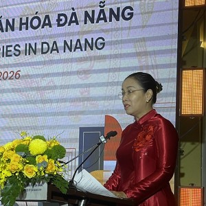 Bà Nguyễn Thị Anh Thi, Phó Chủ tịch UBND thành phố Đà Nẵng, phát biểu khai mạc hội nghị. Ảnh Ngô Anh Văn