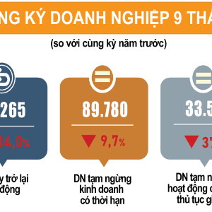 Tình hình đăng ký doanh nghiệp 9 tháng năm 2026. Nguồn Cục Thống kê.