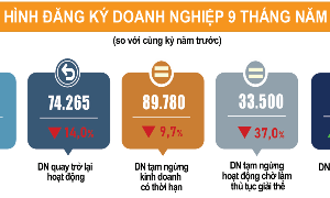 Tình hình đăng ký doanh nghiệp 9 tháng năm 2026. Nguồn Cục Thống kê.