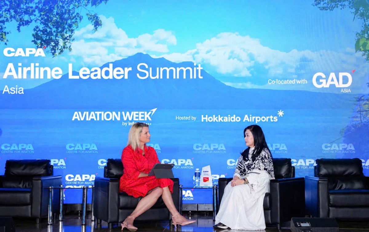 Bà Hồ Ngọc Yến Phương, Phó Chủ tịch HĐQT kiêm CFO Tập đoàn Vietjet, chia sẻ chiến lược tăng trưởng và hội nhập chuỗi giá trị hàng không toàn cầu tại CAPA Airline Leader Summit Asia 2026 ở Hokkaido, Nhật Bản.