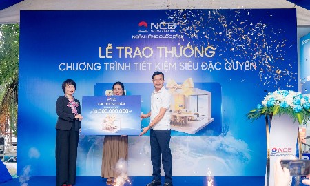Gửi tiết kiệm tại NCB, khách hàng bất ngờ trúng biệt thự trị giá 25 tỷ đồng
