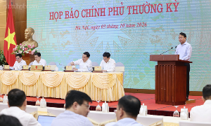 Bộ trưởng, Chủ nhiệm Văn phòng Chính phủ Đặng Xuân Phong, Người phát ngôn của Chính phủ, chủ trì buổi họp báo Chính phủ thường kỳ tháng 9/2026 - Ảnh: chinhphu.vn/Nhật Bắc