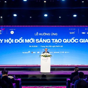 Bộ trưởng Bộ Khoa học và Công nghệ Vũ Hải Quân phát biểu khai mạc. Ảnh: MST.