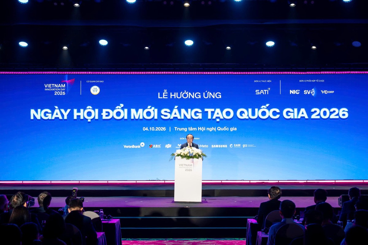 Bộ trưởng Bộ Khoa học và Công nghệ Vũ Hải Quân phát biểu khai mạc. Ảnh: MST.