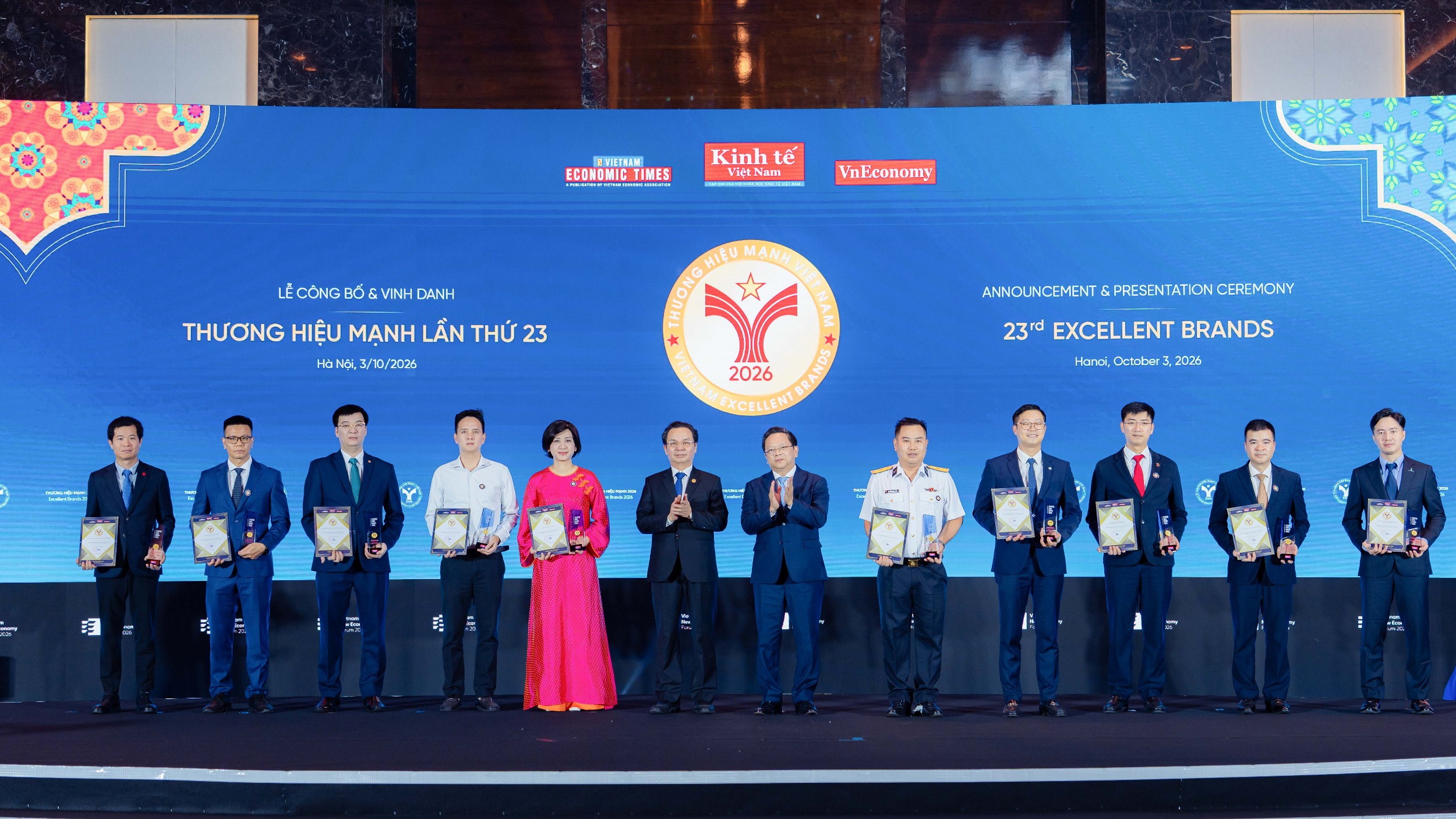 Vinh danh các Thương hiệu Doanh nghiệp dẫn đầu khu vực kinh tế nhà nước được vinh danh Thương hiệu Mạnh 2026. Ảnh: VnEconomy.