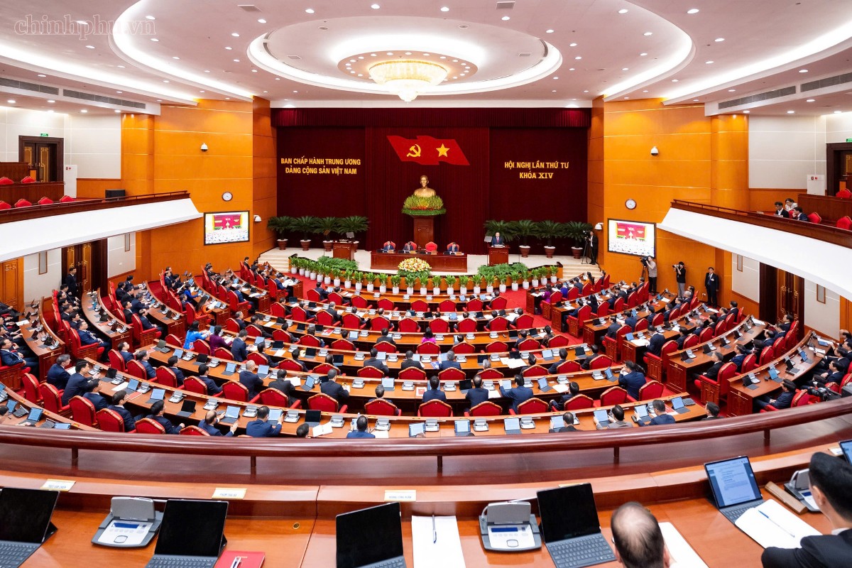 Hội nghị lần thứ tư Ban Chấp hành Trung ương Đảng khoá XIV khai mạc tại Thủ đô Hà Nội, sáng 05/10/2026 - Ảnh: chinhphu.vn/Nhật Bắc