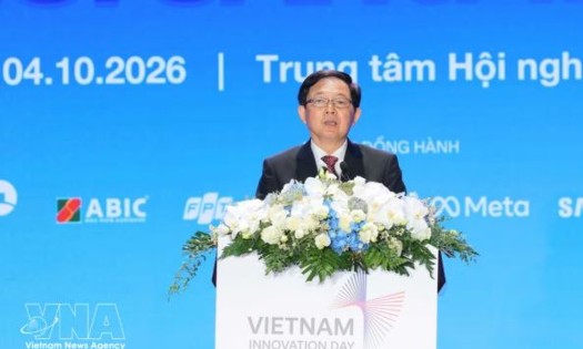 Deputy Prime Minister Ho Quoc Dung addresses Vietnam Innovation Day 2026. (Photo: VNA)