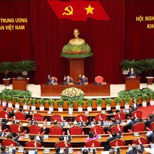 Phiên Khai mạc Hội nghị lần thứ tư Ban Chấp hành Trung ương Đảng khóa XIV. Ảnh: Phương Hoa – TTXVN
