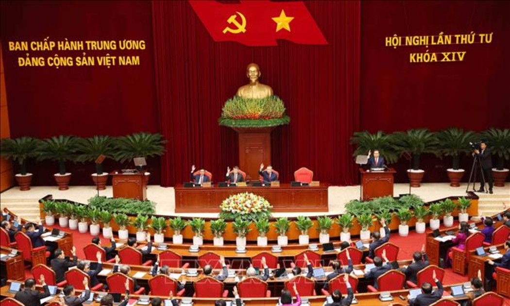 Phiên Khai mạc Hội nghị lần thứ tư Ban Chấp hành Trung ương Đảng khóa XIV. Ảnh: Phương Hoa – TTXVN