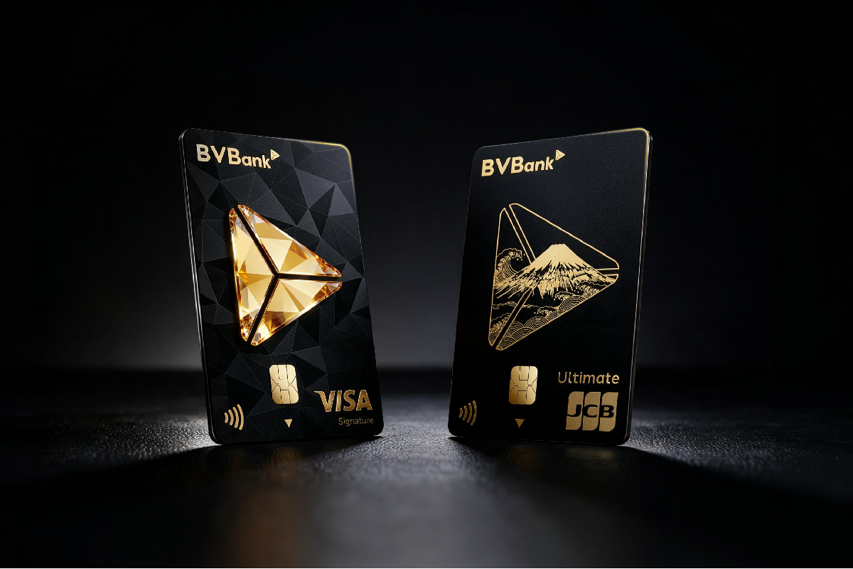 Bộ đôi thẻ BVBank JCB Ultimate và BVBank Visa Signature “Sống chuẩn tinh hoa - xứng tầm khác biệt”.