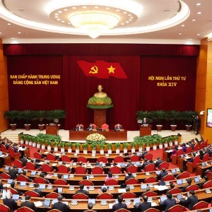 Phiên Khai mạc Hội nghị lần thứ tư Ban Chấp hành Trung ương Đảng khóa XIV. (Ảnh: Phương Hoa/TTXVN