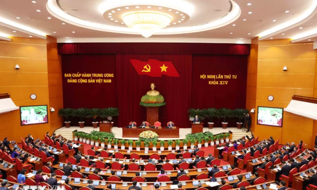 Phiên Khai mạc Hội nghị lần thứ tư Ban Chấp hành Trung ương Đảng khóa XIV. (Ảnh: Phương Hoa/TTXVN