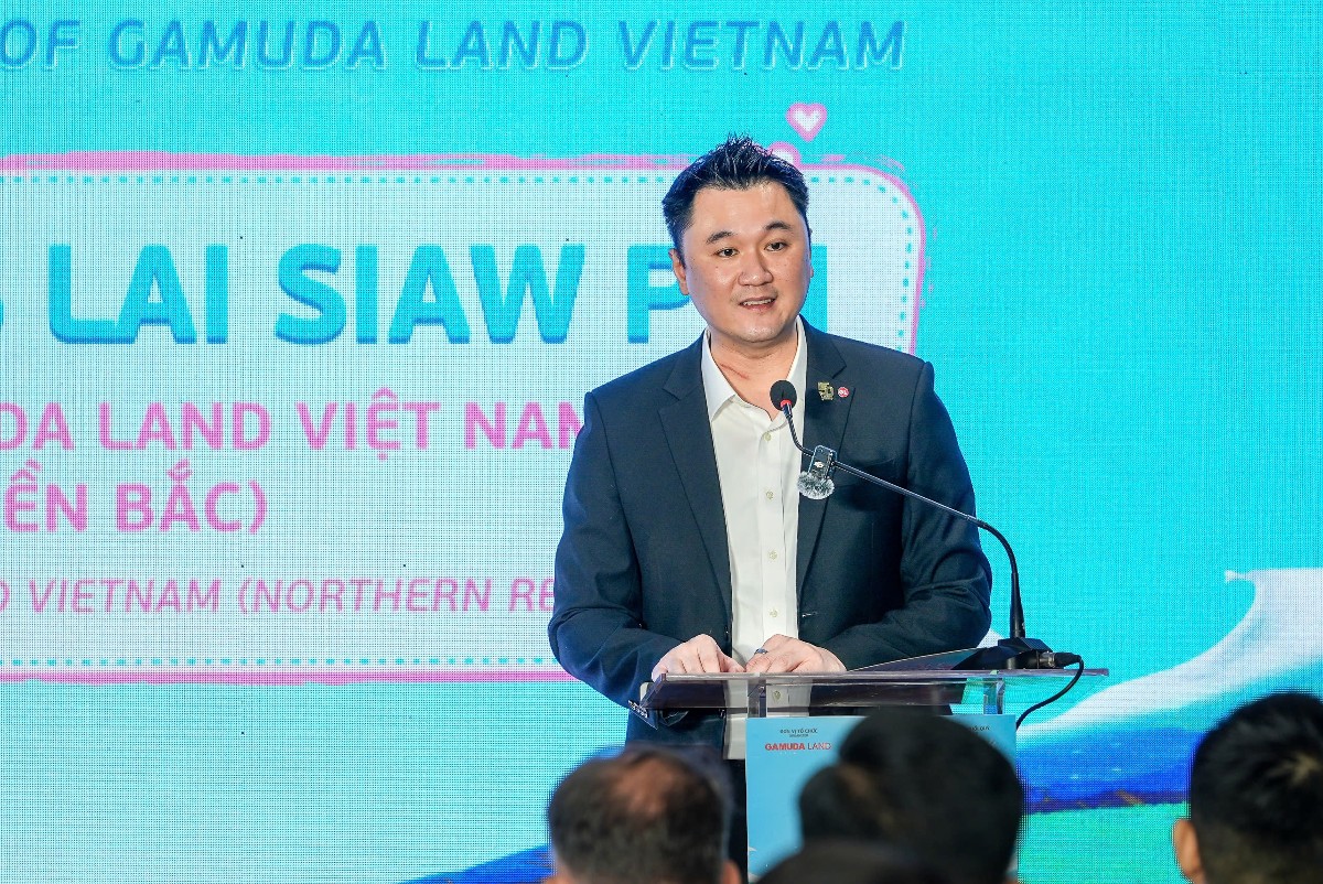 Ông James Lai Siaw Pin, Tổng giám đốc Gamuda Land Việt Nam (Khu Vực Miền Bắc), chia sẻ tại buổi họp báo.