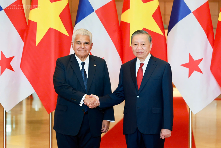 Tổng Bí thư, Chủ tịch nước Tô Lâm và Tổng thống Panama José Raúl Mulino - Ảnh: chinhphu.vn/Nhật Bắc