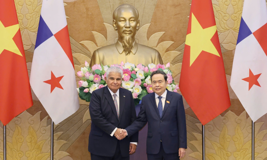 Chủ tịch Quốc hội Trần Thanh Mẫn hội kiến Tổng thống Cộng hòa Panama José Raúl Mulino Quintero - Ảnh: chinhphu.vn/Nhật Bắc