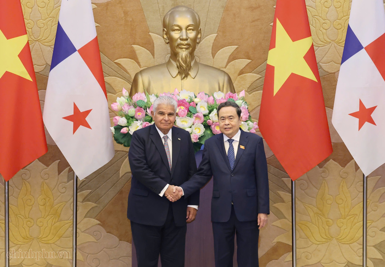 Chủ tịch Quốc hội Trần Thanh Mẫn hội kiến Tổng thống Cộng hòa Panama José Raúl Mulino Quintero - Ảnh: chinhphu.vn/Nhật Bắc