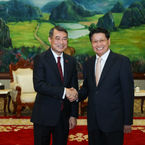 Thủ tướng Chính phủ Lê Minh Hưng hội kiến Tổng Bí thư, Chủ tịch nước Lào Thongloun Sisoulith - Ảnh: chinhphu.vn/Nhật Bắc