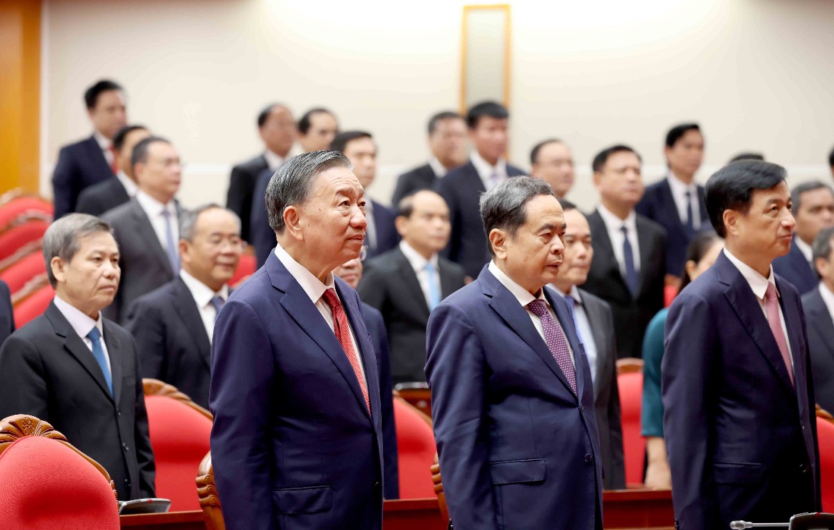 Chiều 8/10/2026, tại Trụ sở Trung ương Đảng, Hội nghị lần thứ tư Ban Chấp hành Trung ương Đảng khóa XIV họp Phiên bế mạc. Ảnh: TTXVN