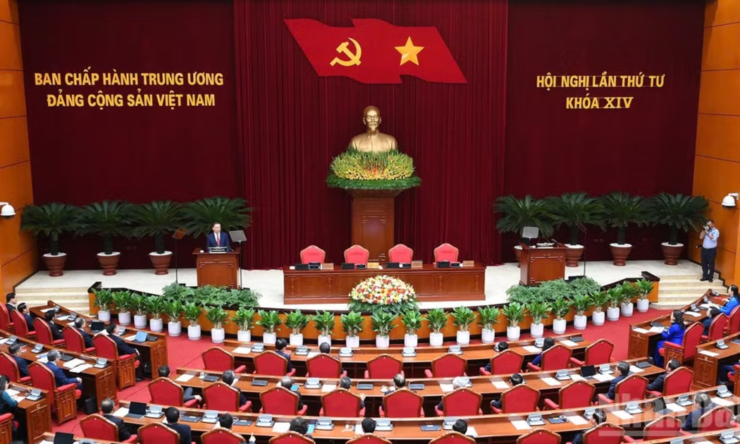 Phiên bế mạc Hội nghị lần thứ tư Ban Chấp hành Trung ương Đảng khóa XIV. Ảnh: Nhân Dân