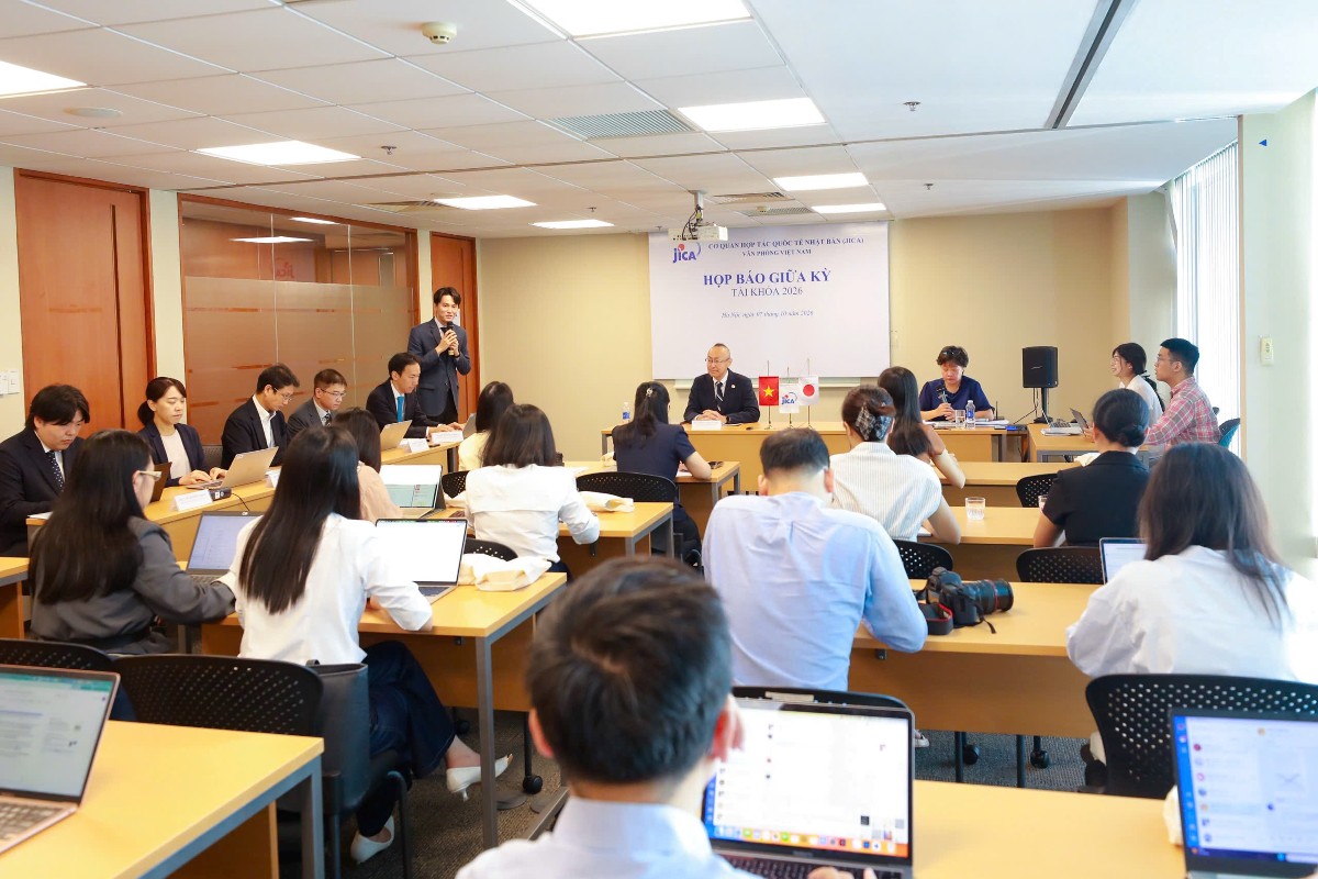 Quang cảnh buổi họp báo. Ảnh: JICA.