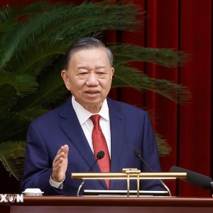Tổng Bí thư, Chủ tịch nước Tô Lâm phát biểu bế mạc Hội nghị lần thứ Tư Ban Chấp hành Trung ương Đảng khóa XIV. Ảnh: Thống Nhất/TTXVN