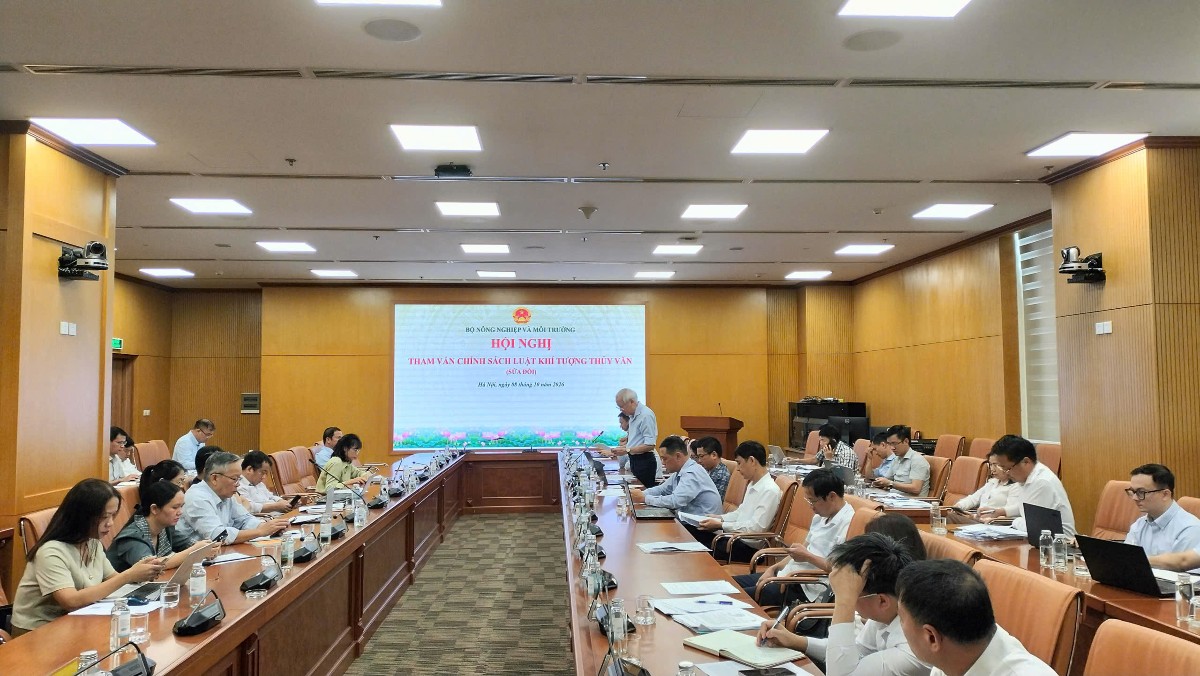 Toàn cảnh Hội nghị tham vấn chính sách luật Khí tượng Thủy văn (sửa đổi). Ảnh: Tùng Dương