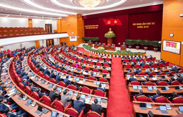 Quang cảnh Hội nghị Trung ương 4 - Ảnh: TTXVN