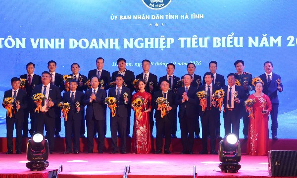 Hà Tĩnh tôn vinh 20 doanh nghiệp, 11 doanh nhân tiêu biểu năm 2026