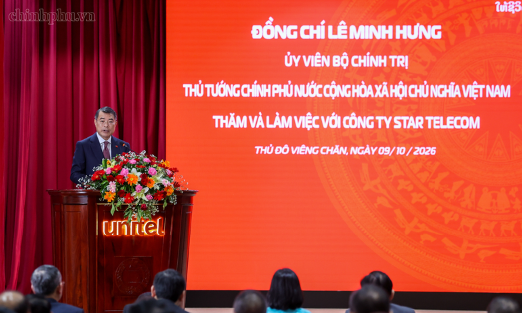 Thủ tướng Lê Minh Hưng phát biểu tại cuộc làm việc - Ảnh: chinhphu.vn/Nhật Bắc