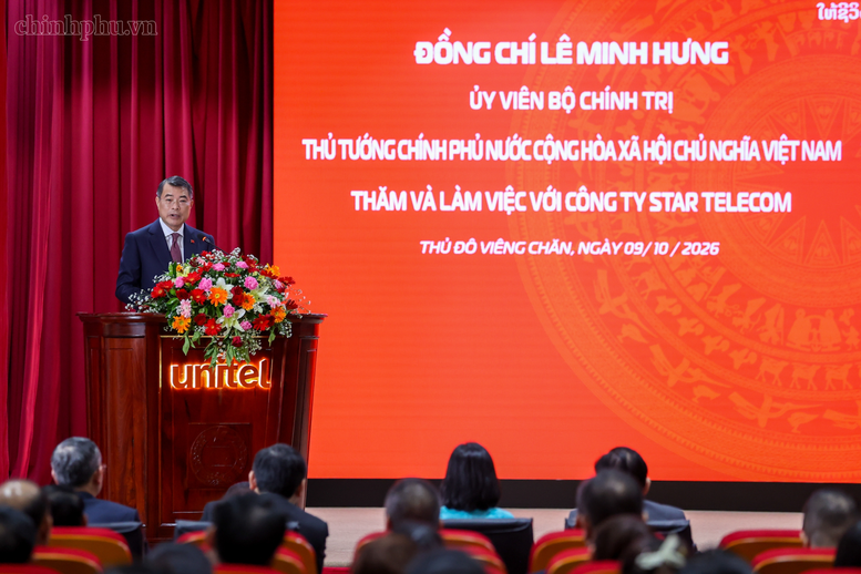 Thủ tướng Lê Minh Hưng phát biểu tại cuộc làm việc - Ảnh: chinhphu.vn/Nhật Bắc