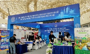 Khu trưng bày một số sản phẩm, giải pháp chuyển đổi số của doanh nghiệp trên địa bàn thành phố Hà Nội tại Ngày Chuyển đổi số quốc gia 2026. Ảnh: Sở KH&CN