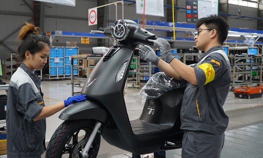 VinFast electric two-wheelers are manufactured at the companys production plant in Cat Hai, Hai Phong. (Photo: VinFast)