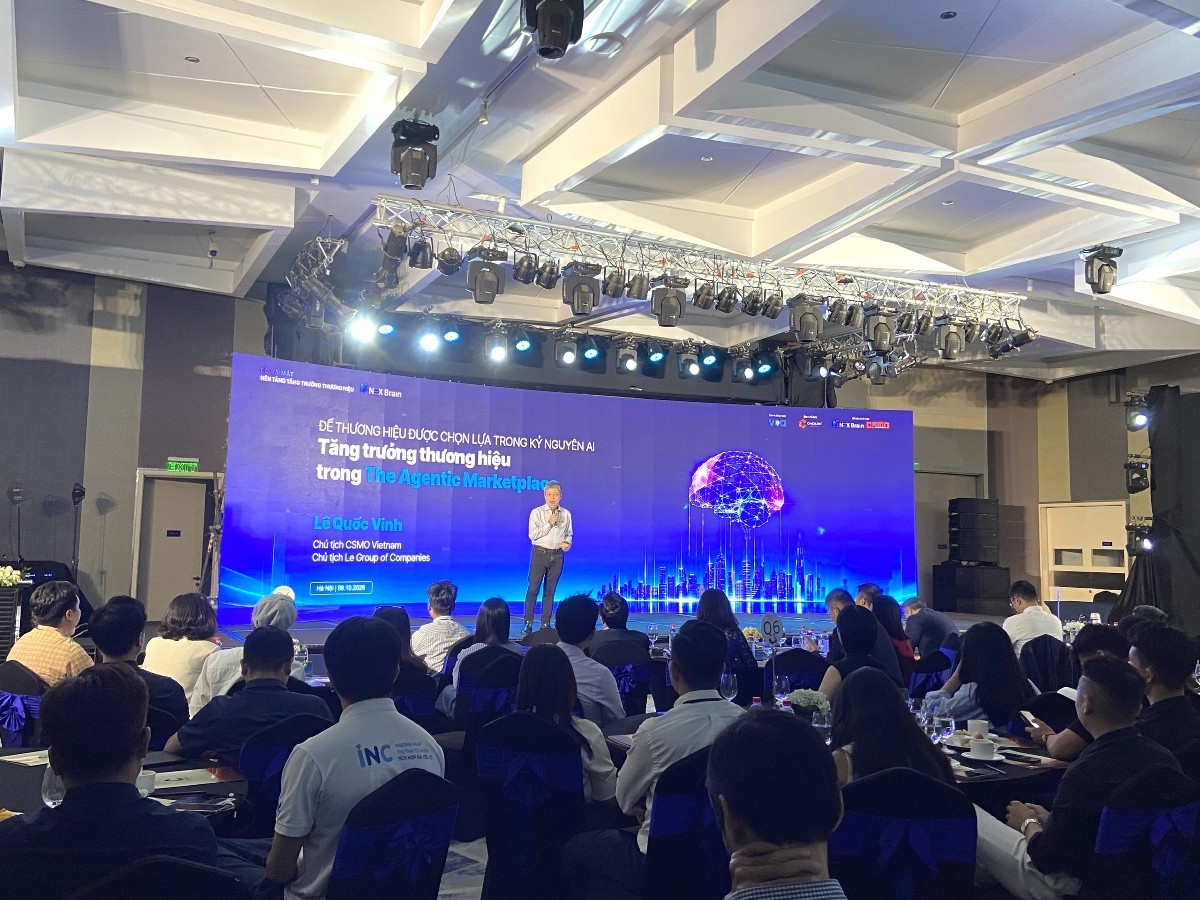 Ông Lê Quốc Vinh, Chủ tịch CSMO Vietnam, trình bày tham luận tại sự kiện. Ảnh: Song Hà.