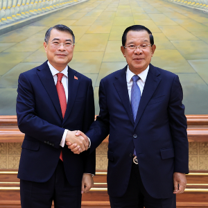 Thủ tướng Lê Minh Hưng hội đàm với Thủ tướng Campuchia Hun Manet - Ảnh: chinhphu.vn/Nhật Bắc
