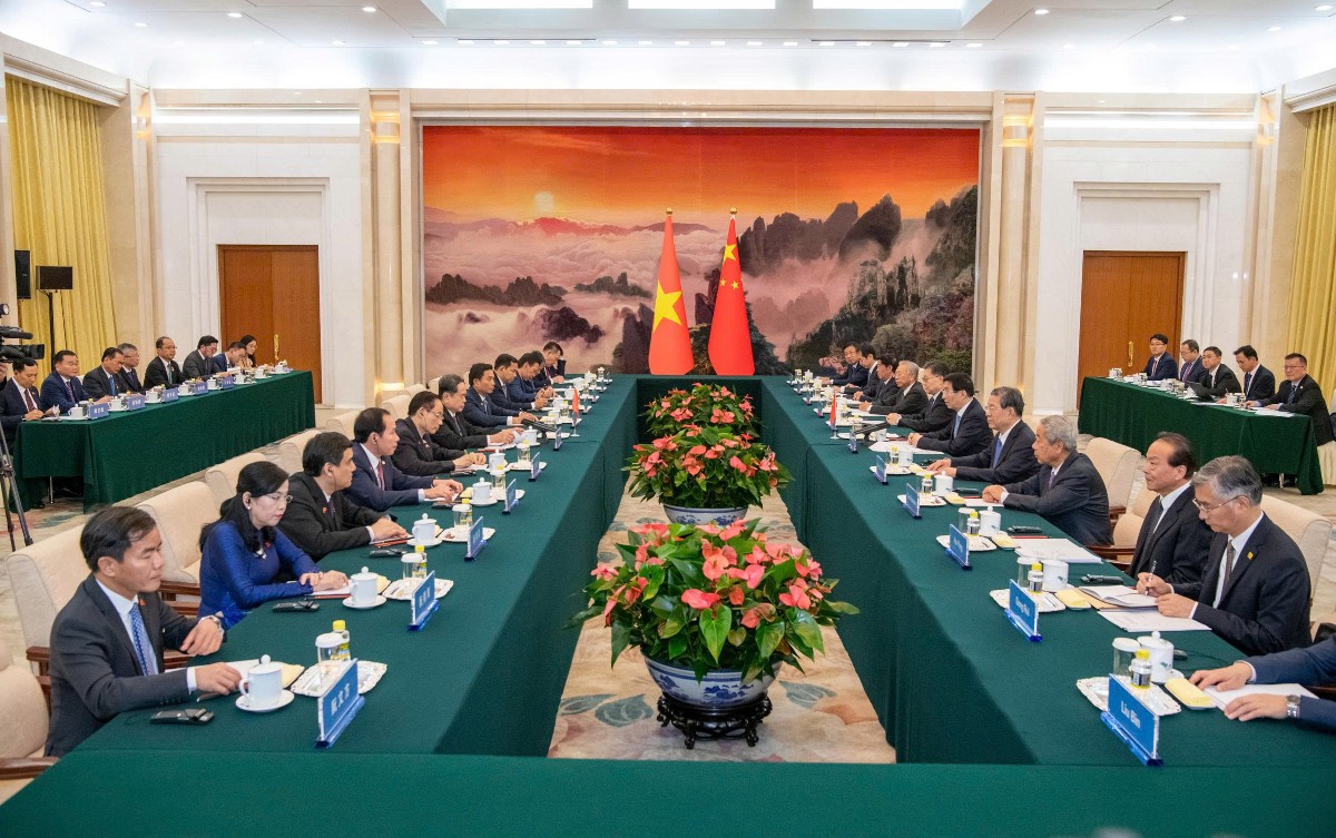 Quang cảnh cuộc hội kiến. Ảnh: Cổng thông tin điện tử Quốc hội.