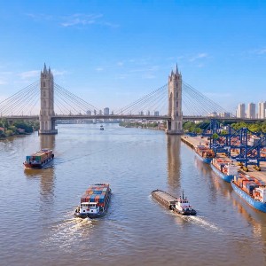 Phối cảnh tổng thể Cảng thủy nội địa Giang Biên bên sông Đuống, được quy hoạch trên diện tích hơn 35ha. Ảnh: Hateco.