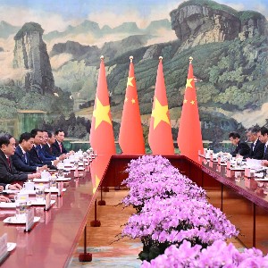 Quang cảnh cuộc hội kiến. Ảnh: Cổng thông tin điện tử Quốc hội.