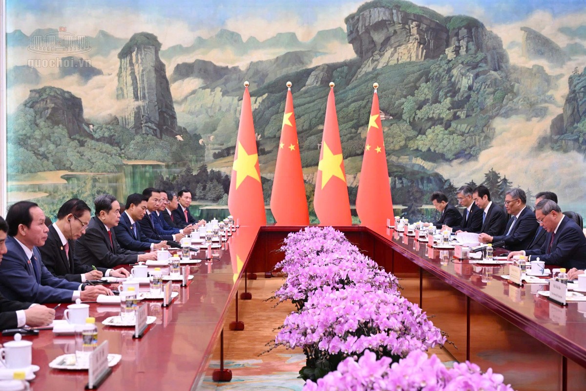 Quang cảnh cuộc hội kiến. Ảnh: Cổng thông tin điện tử Quốc hội.