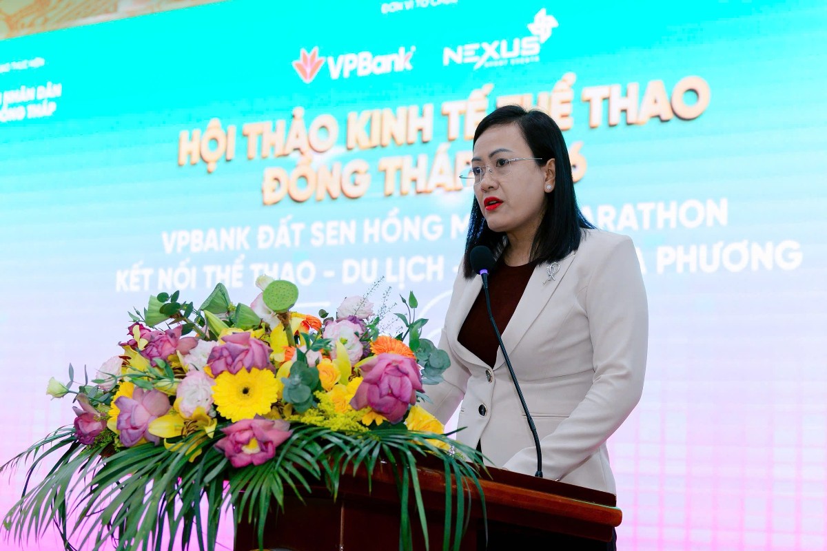 Bà Nguyễn Thị Kim Chi, Phó Giám đốc Sở VH-TT-DL tỉnh Đồng Tháp trình bày. Ảnh: VPBank.