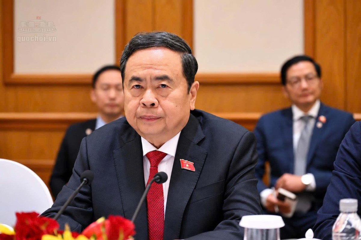 Chủ tịch Quốc hội Trần Thanh Mẫn tại cuộc gặp các nhân sĩ hữu nghị . Ảnh: Cổng thông tin điện tử Quốc hội.