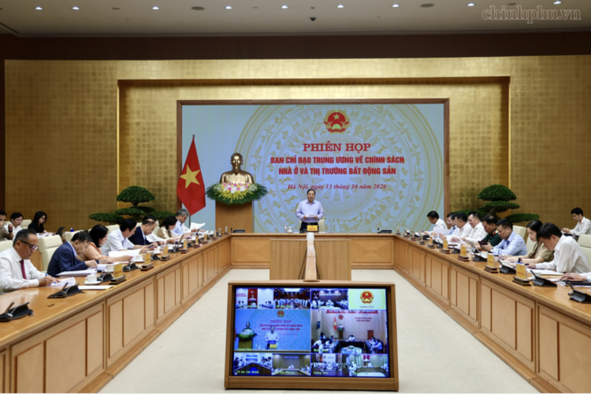 Phó Thủ tướng Thường trực Chính phủ Phạm Gia Túc chủ trì phiên họp thứ nhất của Ban Chỉ đạo Trung ương về chính sách nhà ở và thị trường bất động sản. Ảnh: chinhphu.vn