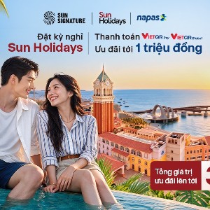 Với VietQRPay và VietQRGlobal, khách hàng có thêm lựa chọn thanh toán thuận tiện trên nền tảng Sun Holidays.