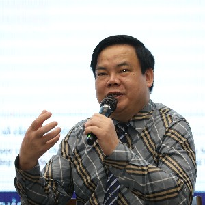 Luật sư Lê Đình Vinh - Giám đốc Công ty Luật TNHH Vietthink trao đổi tại hội thảo - Ảnh: Tri Phong