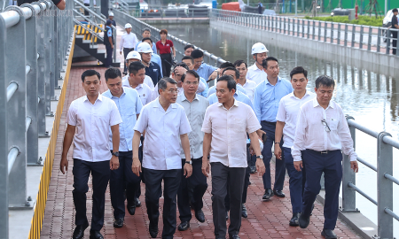 Thủ tướng Lê Minh Hưng và Bí thư Thành ủy TPHCM Trần Lưu Quang kiểm tra thực địa Dự án