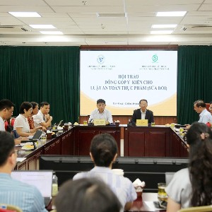 Toàn cảnh Hội thảo “Đóng góp ý kiến cho Luật An toàn thực phẩm (sửa đổi). Ảnh: Vusta.