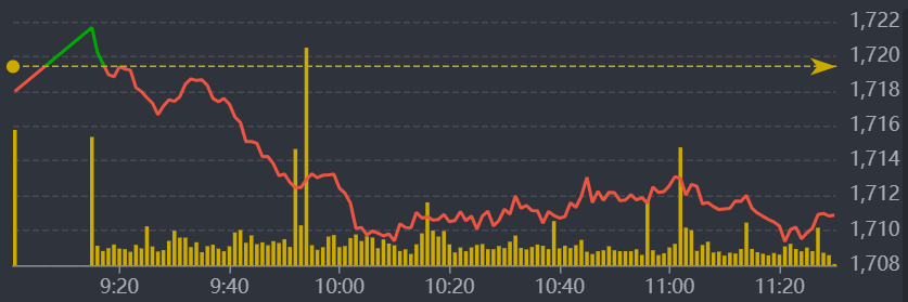 Diễn biến VN-Index sáng nay.