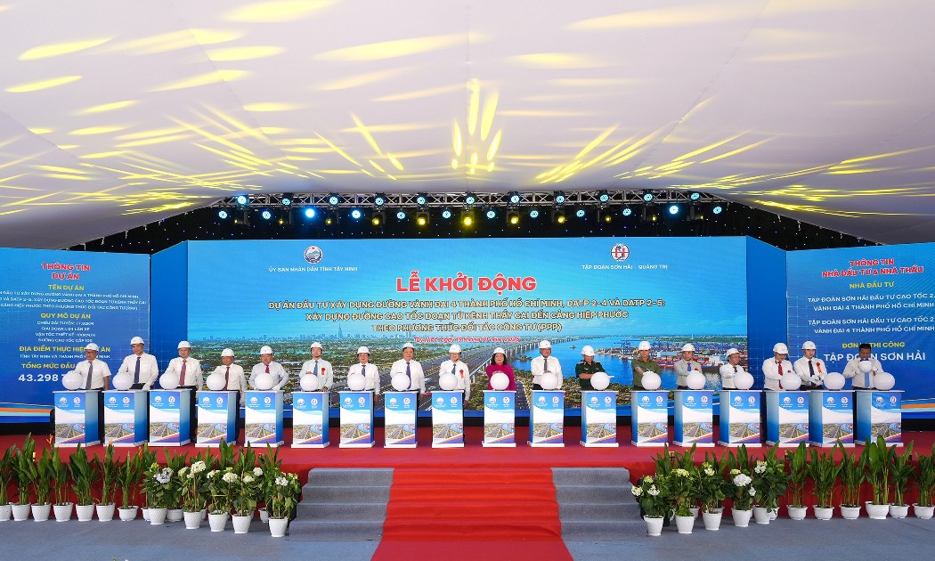 UBND tỉnh Tây Ninh tổ chức Lễ khởi động Dự án thành phần 2-4 và Dự án thành phần 2-5 thuộc Dự án đầu tư xây dựng đường Vành đai 4 TPHCM.